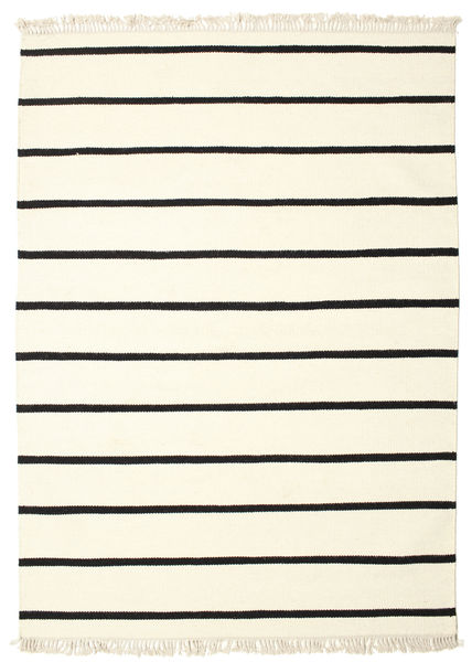  Dorri Stripe - Valkoinen/Musta Matto 160X230 Moderni Käsinkudottu Beige/Valkoinen/Creme (Villa, Intia)