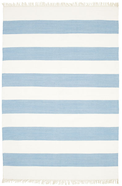  Cotton Stripe - Vaalea Sininen Matto 160X230 Moderni Käsinkudottu Vaaleansininen/Beige (Puuvilla, Intia)