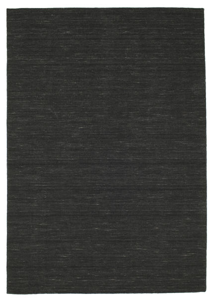  Kelim Loom - Musta Matto 160X230 Moderni Käsinkudottu Musta/Valkoinen/Creme (Villa, Intia)