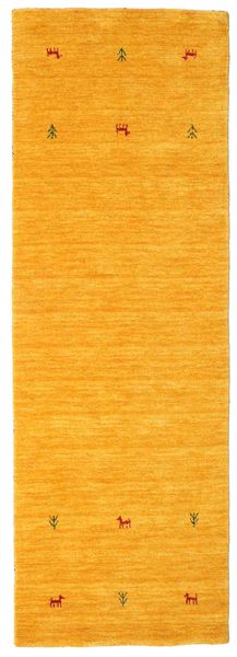  Gabbeh Loom Two Lines - Keltainen Matto 80X250 Moderni Käytävämatto Keltainen/Oranssi (Villa, Intia)
