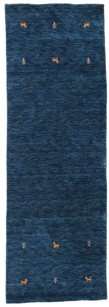  Gabbeh Loom Two Lines - Tumma Sininen Matto 80X250 Moderni Käytävämatto Tummansininen (Villa, Intia)