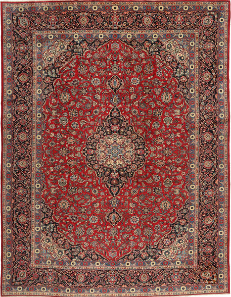  Keshan Matto 293X385 Itämainen Käsinsolmittu Tummanpunainen/Tummanruskea Isot (Villa, Persia/Iran)