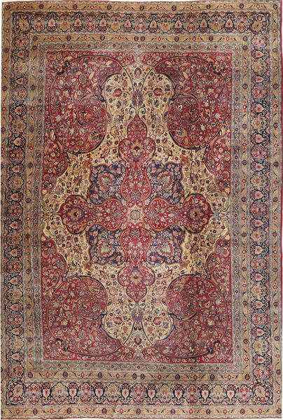  Mashad Matto 360X495 Itämainen Käsinsolmittu Tummanpunainen/Tummanruskea Isot (Villa, Persia/Iran)