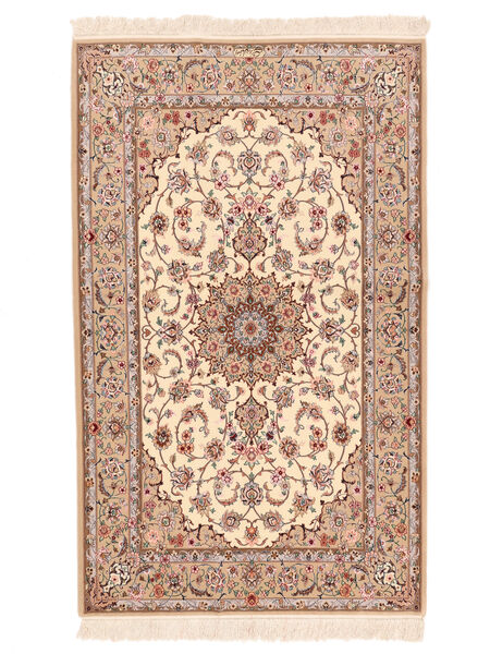  Isfahan Silkkiloimi Matto 130X212 Itämainen Käsinsolmittu Beige/Oranssi ()