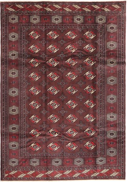  Turkaman Matto 210X300 Itämainen Käsinsolmittu Tummanruskea/Tummanpunainen (Villa, Persia/Iran)