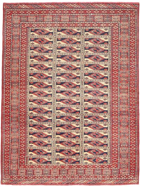  Turkaman Patina Matto 131X177 Itämainen Käsinsolmittu Tummanpunainen/Ruskea (Villa, Persia/Iran)
