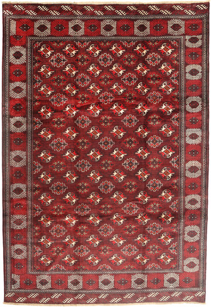  Turkaman Matto 235X348 Itämainen Käsinsolmittu Tummanpunainen/Ruskea (Villa, Persia/Iran)
