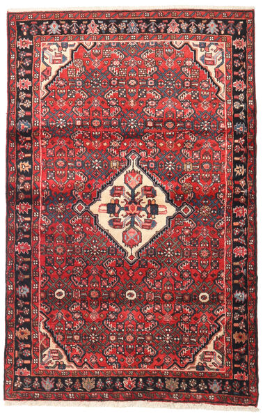 Hosseinabad Matot Matto 105X165 Punainen/Tummanpunainen (Villa, Persia/Iran)