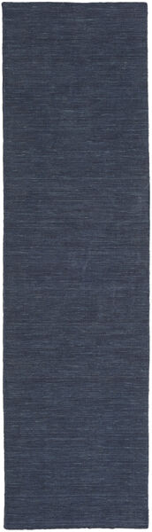  Kelim Loom - Denim Sininen Matto 80X250 Moderni Käsinkudottu Käytävämatto Tummansininen/Sininen (Villa, Intia)