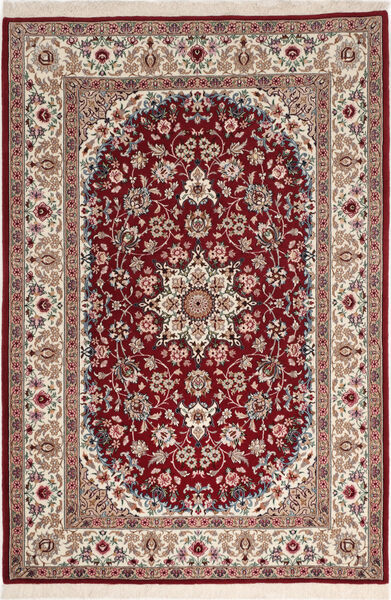  Itämainen Isfahan Silkkiloimi Matot Matto 108X164 Oranssi/Beige ( Persia/Iran)