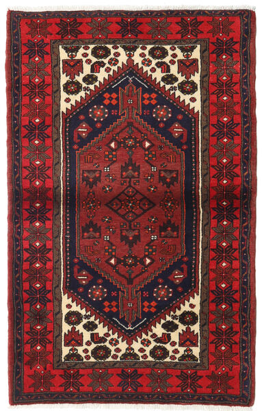  Hamadan Matto 100X160 Itämainen Käsinsolmittu Tummanpunainen/Tummanruskea (Villa, Persia/Iran)
