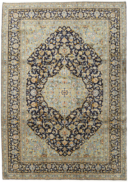  Keshan Matto 254X361 Itämainen Käsinsolmittu Musta/Vaaleanharmaa Isot (Villa, Persia/Iran)