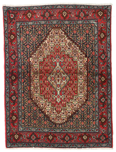  Senneh Matto 122X164 Itämainen Käsinsolmittu Tummanpunainen/Tummanharmaa (Villa, Persia/Iran)