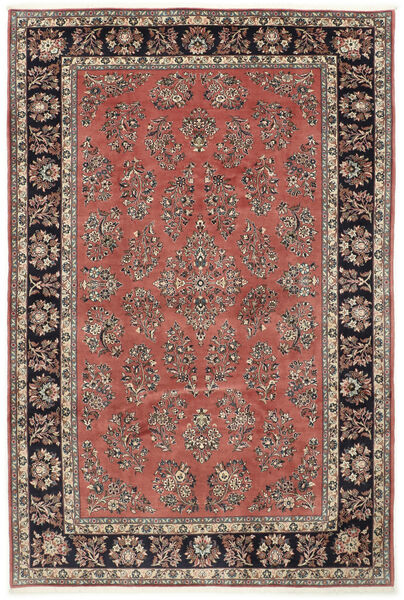  Sarough Matto 205X309 Itämainen Käsinsolmittu Tummanpunainen/Tummanruskea (Villa, Persia/Iran)