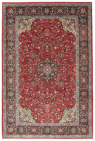  Sarough Matto 210X312 Itämainen Käsinsolmittu Tummanpunainen/Tummanruskea (Villa, Persia/Iran)