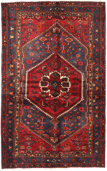  Hamadan Matto 130X208 Itämainen Käsinsolmittu Tummanpunainen/Musta (Villa, Persia/Iran)