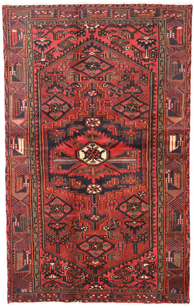  Matto Hamadan Matot 120X193 Punainen/Tummanpunainen (Villa, Persia/Iran)