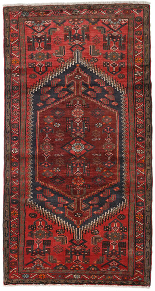  Hamadan Matto 100X188 Itämainen Käsinsolmittu Tummanpunainen/Tummanruskea (Villa, Persia/Iran)