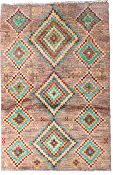  Moroccan Berber - Afghanistan Matto 91X138 Moderni Käsinsolmittu Tummanruskea/Tummanpunainen (Villa, Afganistan)