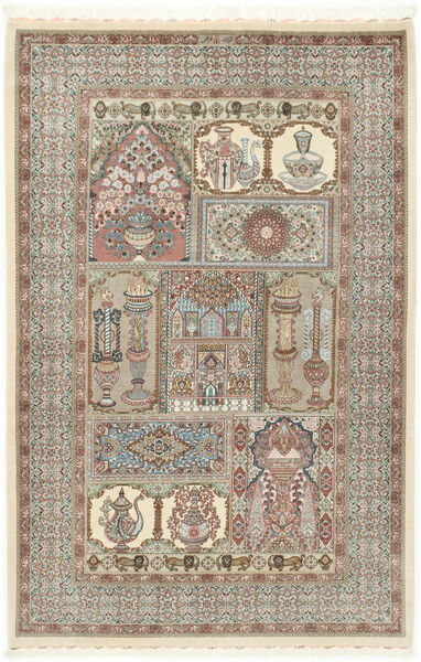  Ilam Sherkat Farsh Silkki Matto 148X223 Itämainen Käsinsolmittu Vaaleanharmaa/Beige (Villa/Silkki, Persia/Iran)
