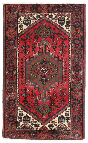  Hamadan Matto 80X130 Itämainen Käsinsolmittu Tummanpunainen/Musta (Villa, Persia/Iran)