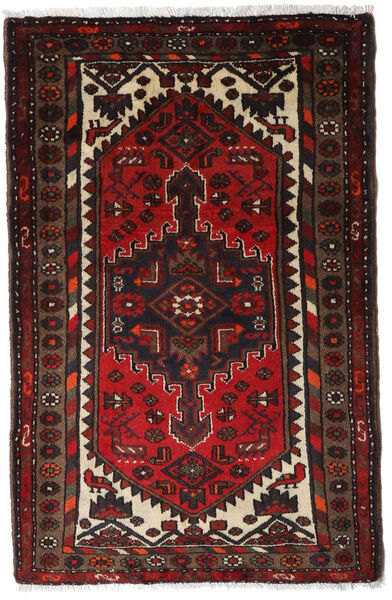  Hamadan Matto 80X130 Itämainen Käsinsolmittu Tummanruskea/Tummanpunainen (Villa, Persia/Iran)