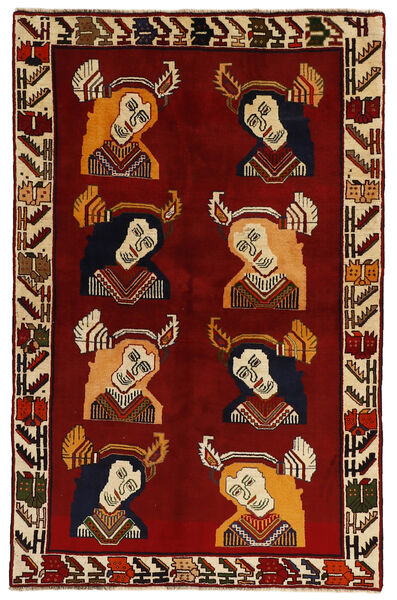  Ghashghai Matto 124X195 Itämainen Käsinsolmittu Tummanpunainen (Villa, Persia/Iran)