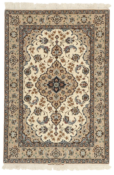  Persialainen Isfahan Silkkiloimi Matot Matto 112X166 Beige/Oranssi ( Persia/Iran)
