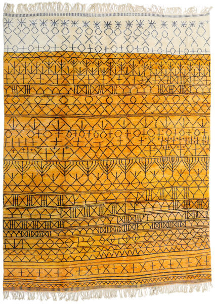  Berber Moroccan - Mid Atlas Matto 302X400 Moderni Käsinsolmittu Keltainen/Beige Isot (Villa, Marokko)