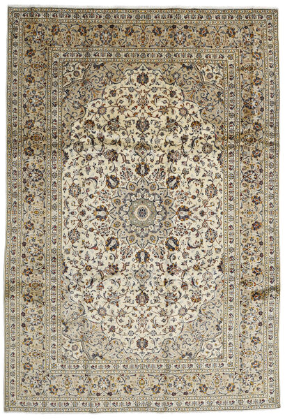  Keshan Matto 241X352 Itämainen Käsinsolmittu Vaaleanruskea/Tummanbeige (Villa, Persia/Iran)