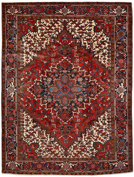  Heriz Matto 216X292 Itämainen Käsinsolmittu Tummanruskea/Tummanpunainen (Villa, Persia/Iran)