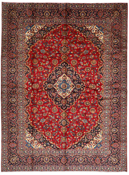  Keshan Matto 294X396 Itämainen Käsinsolmittu Tummanpunainen/Tummanruskea Isot (Villa, Persia/Iran)