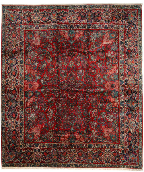  Sarough Matto 420X485 Itämainen Käsinsolmittu Tummanpunainen/Tummanruskea Isot (Villa, Persia/Iran)