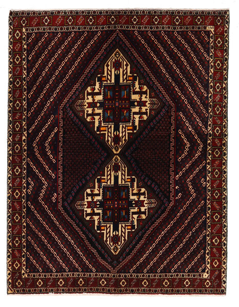  Afshar/Sirjan Matto 152X198 Itämainen Käsinsolmittu Tummanpunainen (Villa, Persia/Iran)