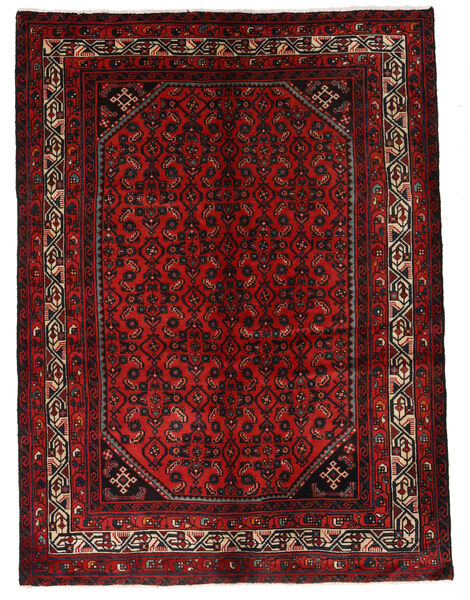  Persialainen Hosseinabad Matot Matto 141X193 Tummanpunainen/Punainen (Villa, Persia/Iran)