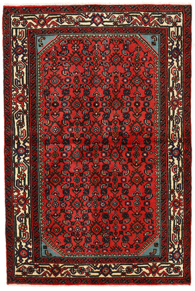  Persialainen Hosseinabad Matot 105X159 Ruskea/Punainen 
