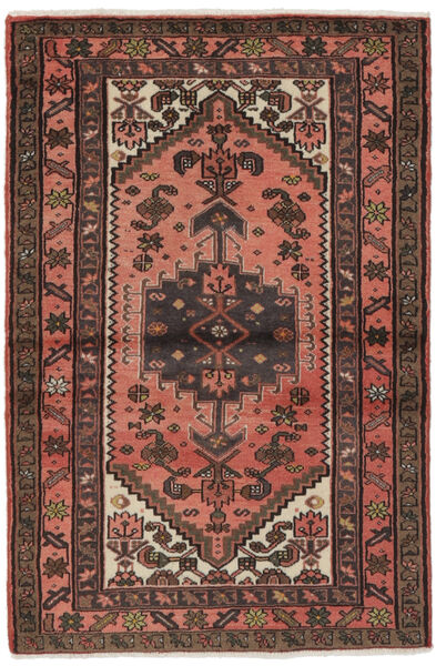 Asadabad Matot Matto 97X149 Musta/Tummanpunainen (Villa, Persia/Iran)