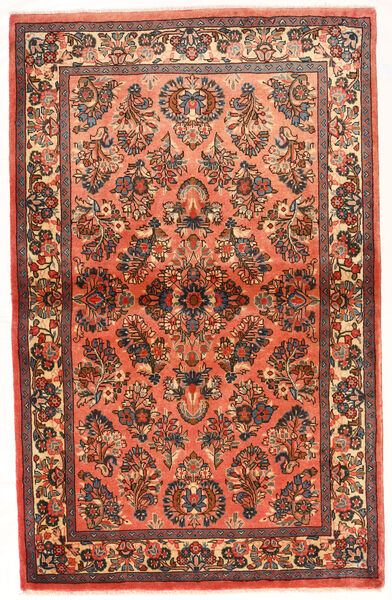  Sarough Matto 100X165 Itämainen Käsinsolmittu Tummanruskea/Tummanpunainen (Villa, Persia/Iran)
