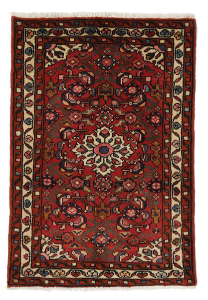  Asadabad Matto 63X91 Itämainen Käsinsolmittu Musta/Tummanpunainen (Villa, Persia/Iran)