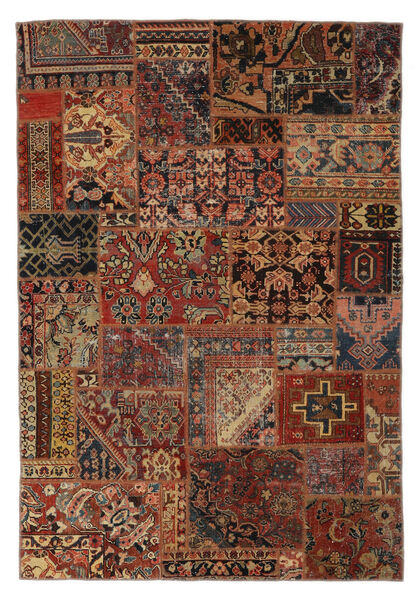  Patchwork - Persien/Iran Matto 161X232 Moderni Käsinsolmittu Tummanruskea/Musta (Villa, Persia/Iran)