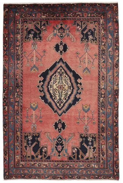  Afshar Matto 157X234 Itämainen Käsinsolmittu Musta/Tummanpunainen (Villa, Persia/Iran)