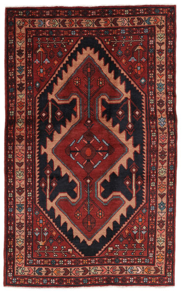  Persialainen Hamadan Matot Matto 125X207 Musta/Tummanpunainen (Villa, Persia/Iran)