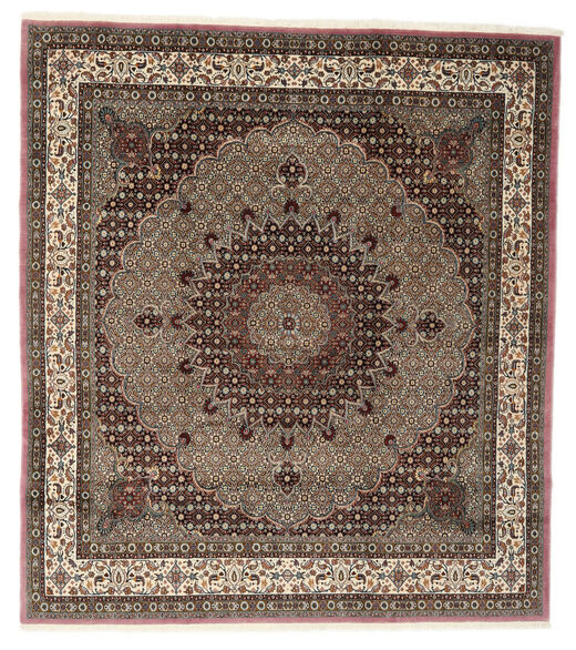  Moud Matto 227X253 Itämainen Käsinsolmittu Tummanruskea/Musta (Villa/Silkki, Persia/Iran)
