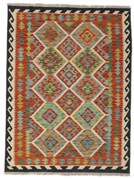  Kelim Afghan Old Style Matto 129X172 Itämainen Käsinkudottu Tummanpunainen/Tummanvihreä (Villa, Afganistan)