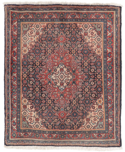  Hamadan Matto 66X78 Itämainen Käsinsolmittu Musta/Tummanpunainen (Villa, Persia/Iran)