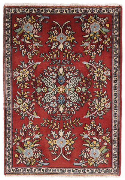  Sarough Matto 61X86 Itämainen Käsinsolmittu Musta/Tummanpunainen (Villa, Persia/Iran)
