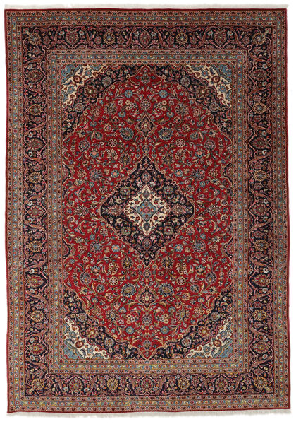  Matto Keshan Matot 246X352 Musta/Tummanpunainen (Villa, Persia/Iran)