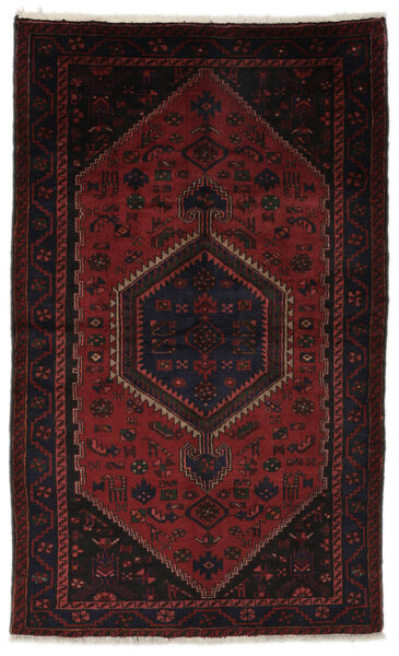  Matto Zanjan Matot 133X222 Musta/Tummanpunainen (Villa, Persia/Iran)