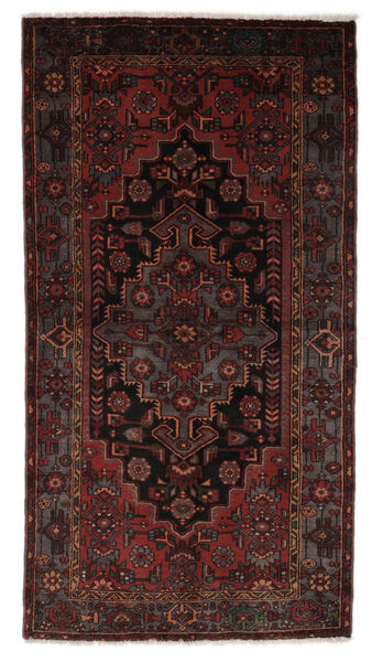 126X230 Hamadan Matot Matto Itämainen Käsinsolmittu Musta/Tummanpunainen (Villa, Persia/Iran)