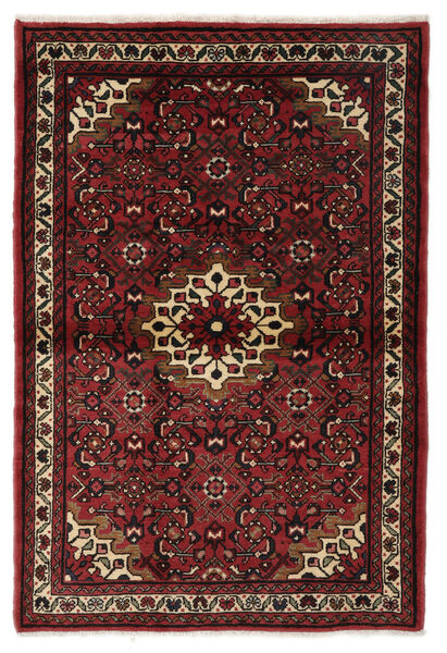  Itämainen Hosseinabad Matot Matto 107X158 Musta/Tummanpunainen (Villa, Persia/Iran)